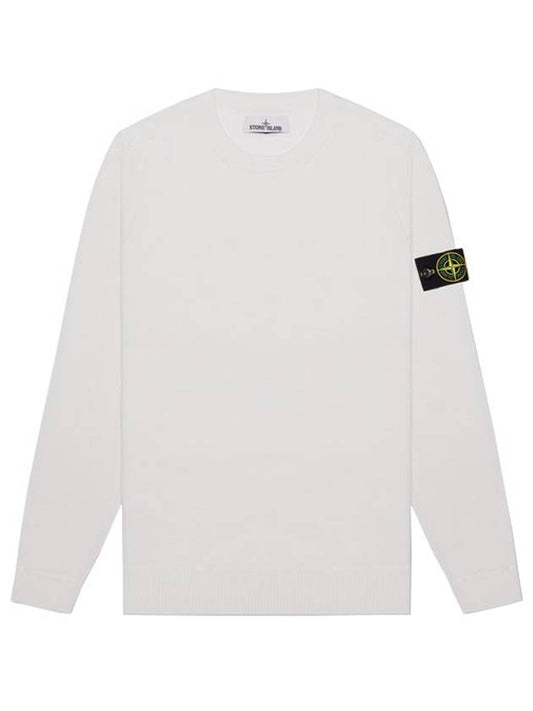 Light Wool Crewneck Knit Top White - STONE ISLAND - BALAAN 2