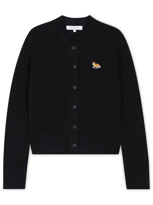 Baby Fox Patch Wool Cardigan Black - MAISON KITSUNE - BALAAN 4