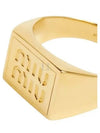 Engraved Logo Signet Metal Ring Gold - MIU MIU - BALAAN 2