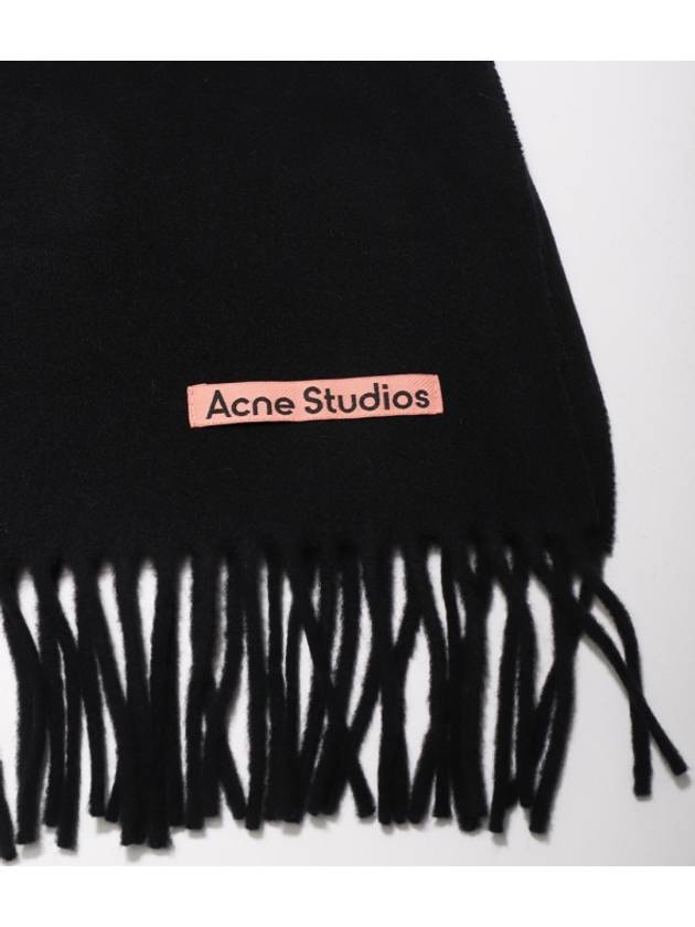 Logo Wool Fringe Muffler Black - ACNE STUDIOS - BALAAN 4