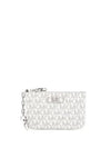 Monogram Logo Plaque Card Wallet White - MICHAEL KORS - BALAAN 1