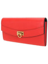 Gancini Continental Flap Long Wallet Red - SALVATORE FERRAGAMO - BALAAN 3