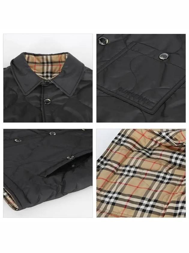 Check Reversible Quilting Jacket Beige Black - BURBERRY - BALAAN 6