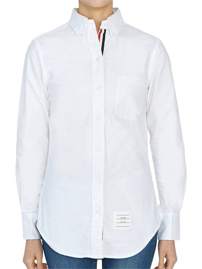 Women's Hidden Three Stripes Oxford Classic Shirt White - THOM BROWNE - BALAAN 2