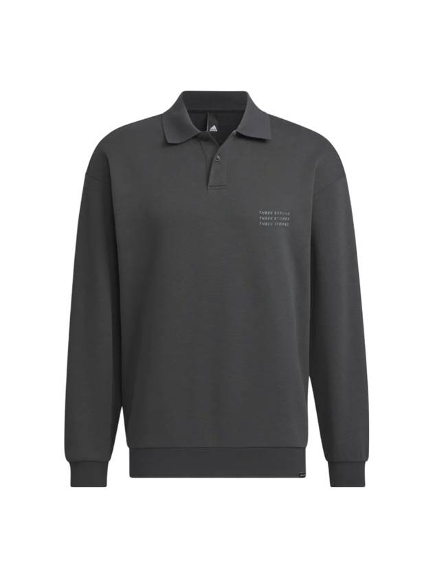 Verbiage Long Sleeve Polo Shirt Carbon - ADIDAS - BALAAN 1