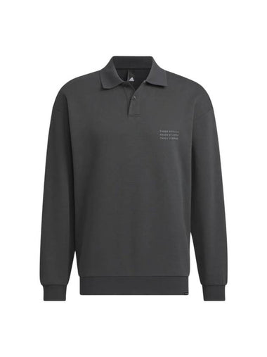 Verbiage Long Sleeve Polo Shirt Carbon - ADIDAS - BALAAN 1