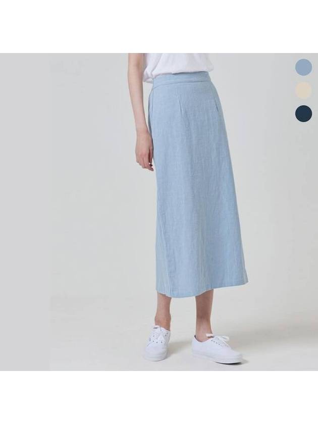 Linen Half Banding Long H-Line Skirt 3 Colors - EXCONTAINER - BALAAN 1