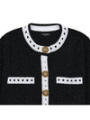 Contrast Trim Cardigan Black - BALMAIN - BALAAN 4