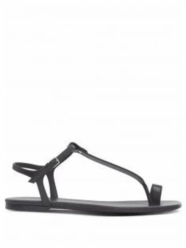 Women's Toe Ring Detail Leather Sandals Black - BURBERRY - BALAAN 2