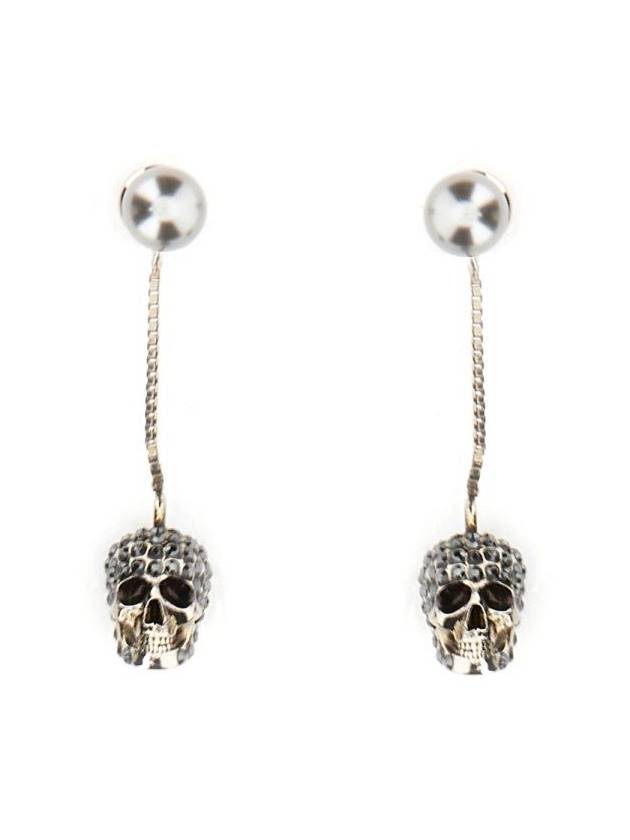 Skull Metal Earrings Silver - ALEXANDER MCQUEEN - BALAAN 6