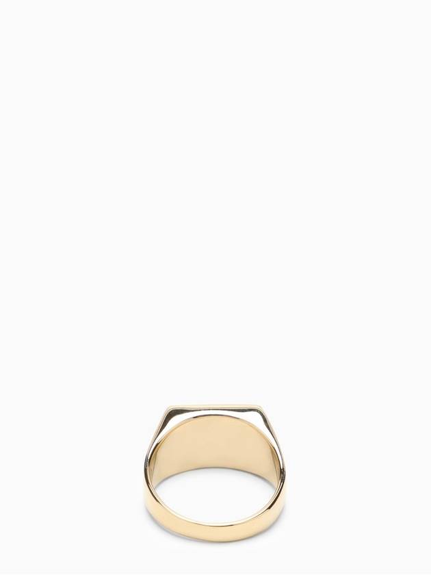 Engraved Logo Signet Metal Ring Gold - MIU MIU - BALAAN 4