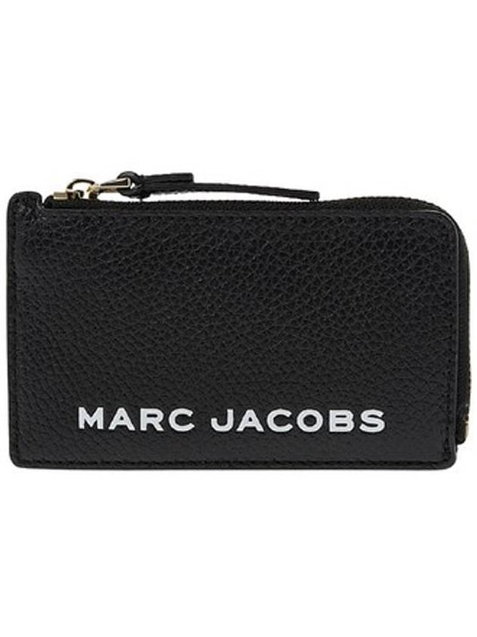 Logo Bold Zipper Card Wallet New Black - MARC JACOBS - BALAAN 1