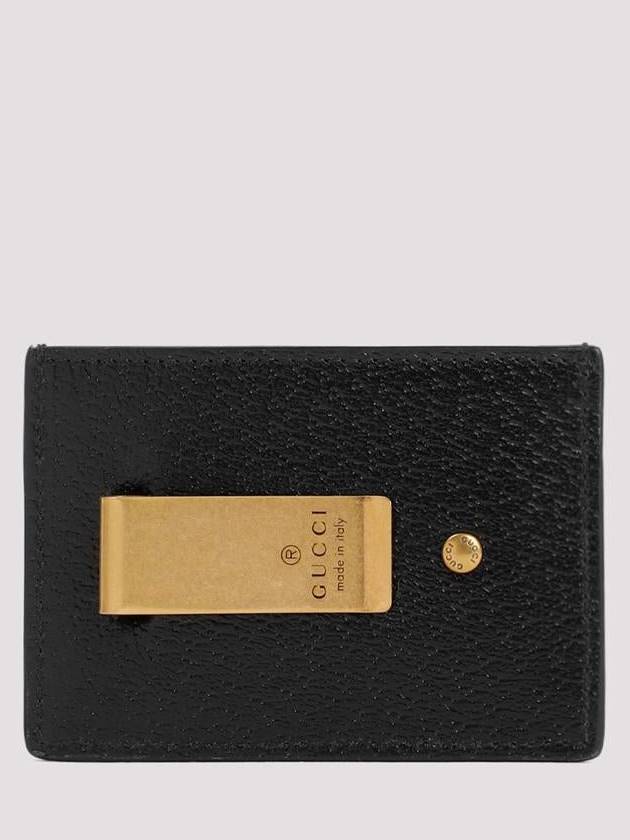 GG Marmont Leather Card Wallet Black - GUCCI - BALAAN 3