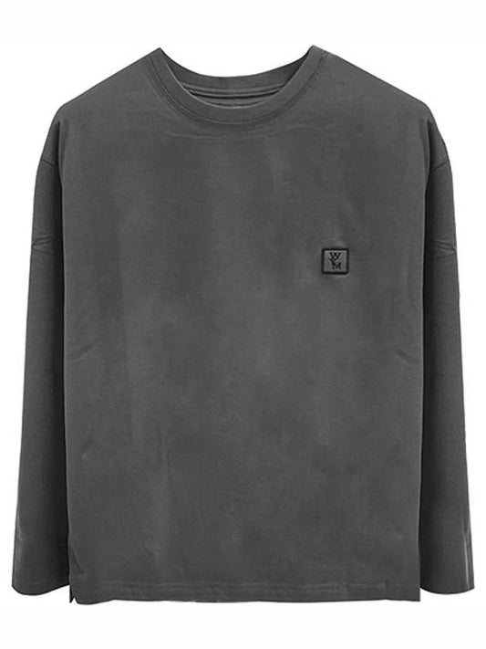 Cotton Back Logo Long Sleeve T-Shirt Grey - WOOYOUNGMI - BALAAN 1