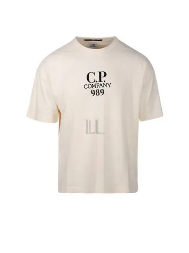 20/1 Jersey Boxy Logo Short Sleeve T-Shirt Beige - CP COMPANY - BALAAN 2