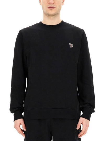 Zebra Patch Organic Cotton Sweatshirt Black - PAUL SMITH - BALAAN 2