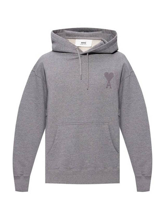 Men's Heart Logo Hoodie Gray - AMI - BALAAN.