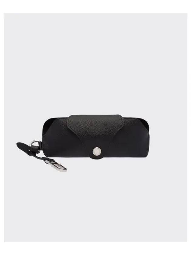 Saffiano Leather Glasses Case Black Boutique - PRADA - BALAAN 2