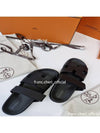 Chypre Leather Sandals Black - HERMES - BALAAN 6