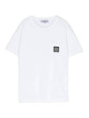 Kids Compass Patch Short Sleeve T-Shirt White - STONE ISLAND - BALAAN 1