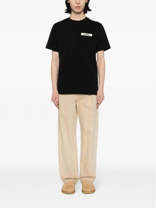 Le Gros Grain Logo Short Sleeve T-Shirt Black - JACQUEMUS - BALAAN 5