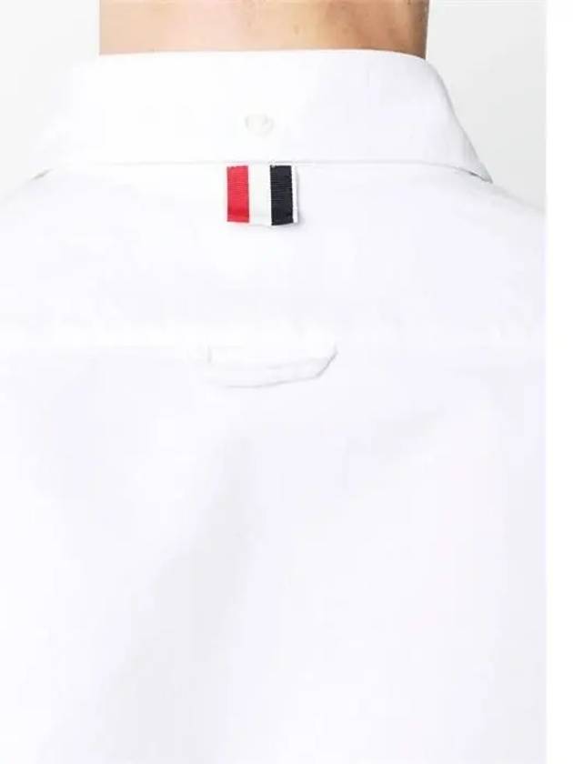 Oxford Grosgrain Placket Cotton Long Sleeve Shirt White - THOM BROWNE - BALAAN 3