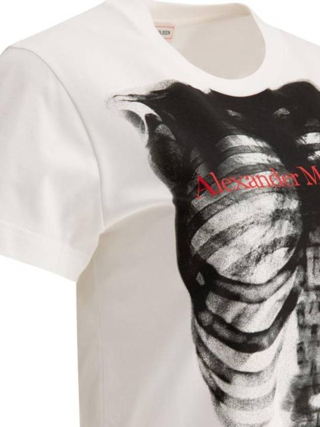 Ribcage Printed Short Sleeve T-Shirt White - ALEXANDER MCQUEEN - BALAAN 5