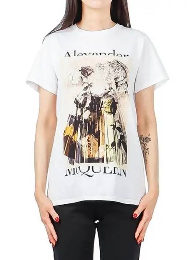 Dress Print Short Sleeve T-shirt White - ALEXANDER MCQUEEN - BALAAN 2