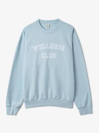 Wellness Club Flock Crew Neck Cotton Sweatshirt Baby Blue - SPORTY & RICH - BALAAN 2