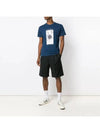 Logo Grid Short Sleeve T-Shirt Blue - STONE ISLAND - BALAAN 7