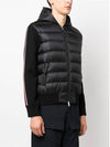 Logo Patch Padded Wool Hooded Jacket Black - MONCLER - BALAAN 4