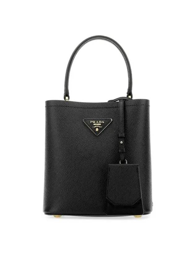 Panier Saffiano Leather Small Tote Bag Black - PRADA - BALAAN 1