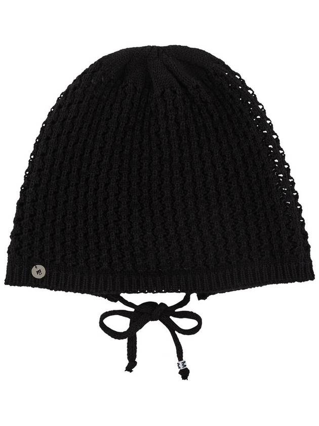 yellow tab crochet beanie black - MSKN2ND - BALAAN 2