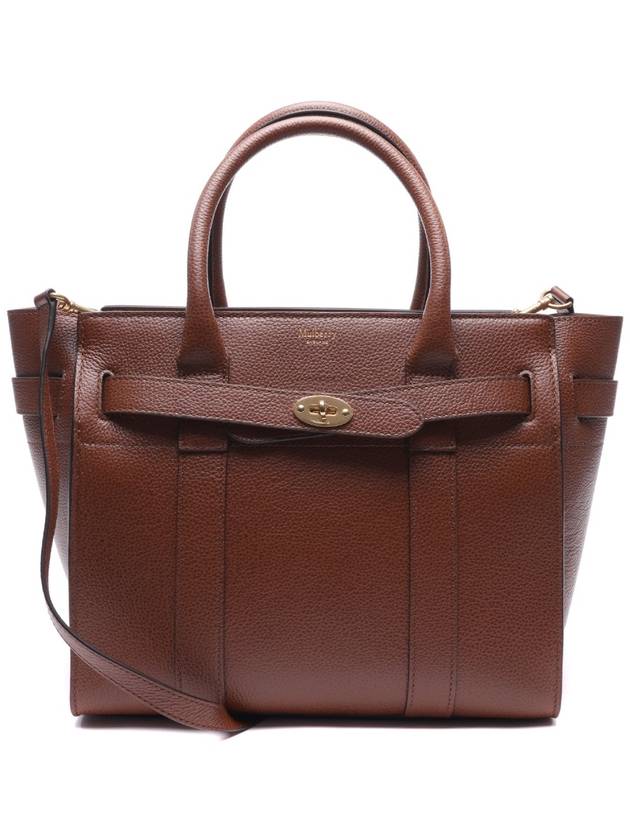 Small Classic Grain Zipped Bayswater Tote Bag Oak - MULBERRY - BALAAN 3