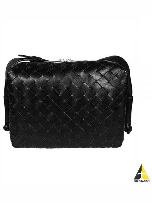 Intrecciato Weaving Leather Cross Bag Black - BOTTEGA VENETA - BALAAN 2