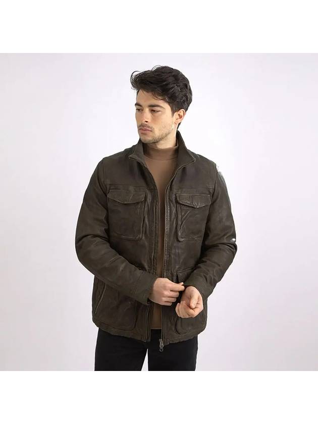 Italian mock neck pocket point sheepskin jacket ALJP125 - IKALOOOK - BALAAN 2