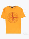 Stitches Three Embroidery Short Sleeve T-Shirt Orange - STONE ISLAND - BALAAN 2