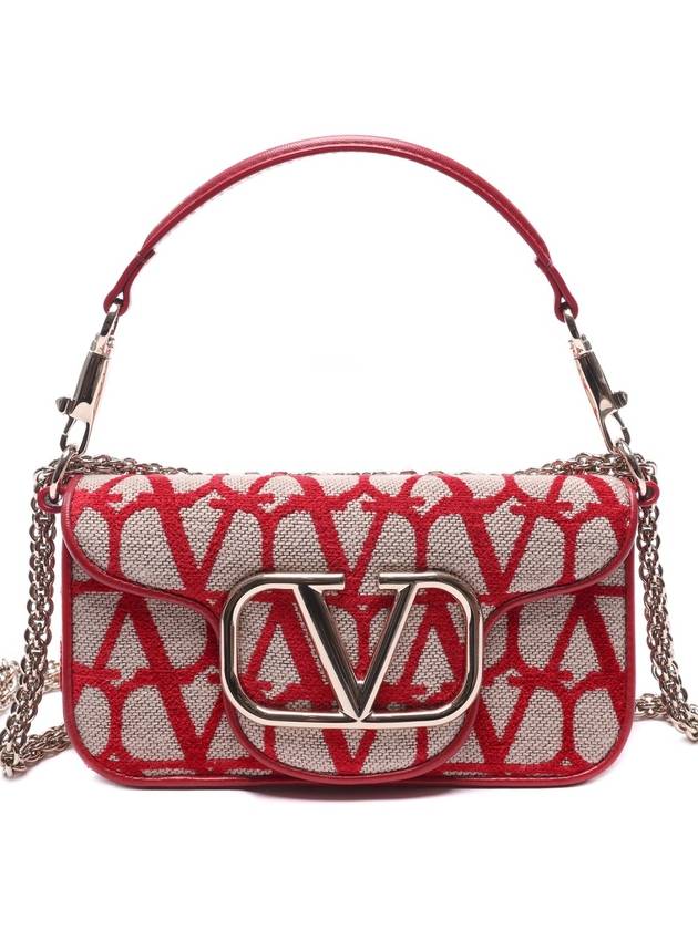 Logo Toile Iconographe Small Shoulder Bag Red - VALENTINO - BALAAN 3