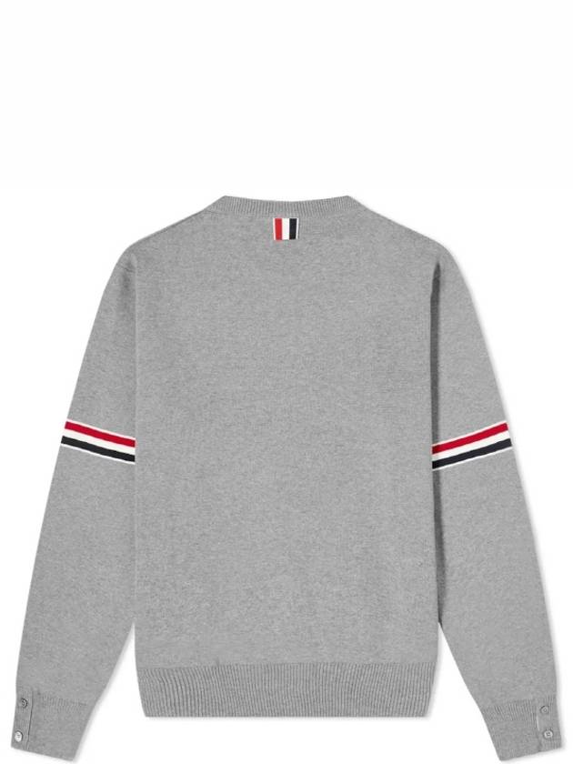 Men's Milan Stitch Armband Crew Neck Knit Top Light Grey - THOM BROWNE - BALAAN 3