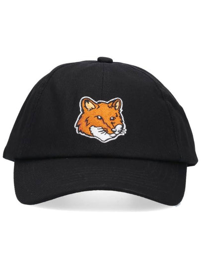 Large Fox Head 6P Ball Cap Black - MAISON KITSUNE - BALAAN 2