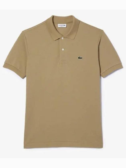 Men's Logo Classic Fit Cotton Short Sleeve Polo Shirt Beige - LACOSTE - BALAAN 2