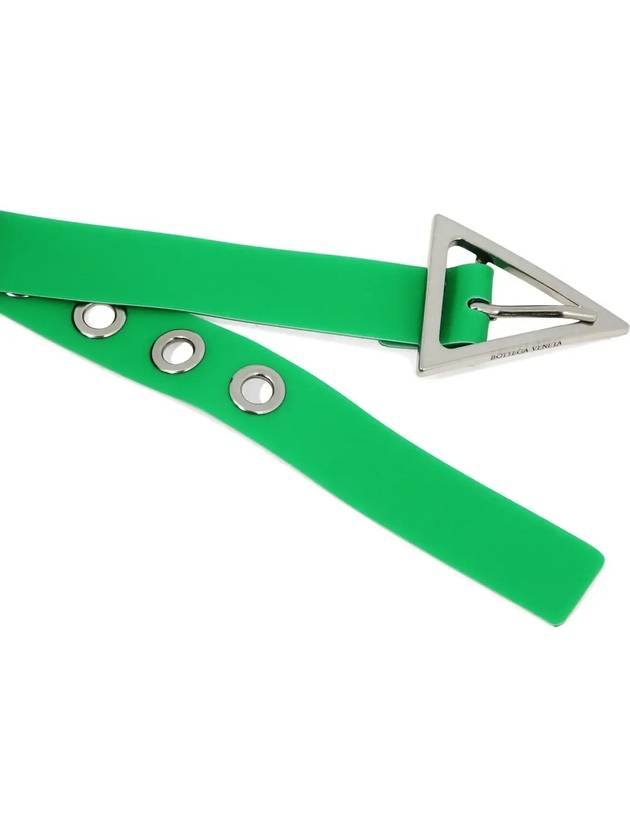 Triangle Buckle Rubber Belt Parakeet - BOTTEGA VENETA - BALAAN 3