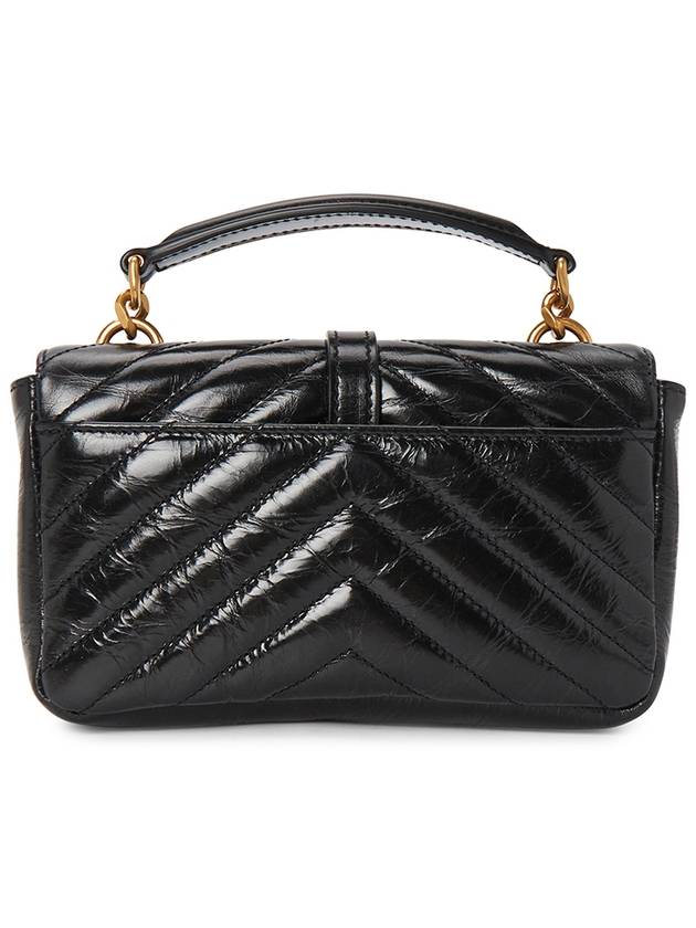 Applique Logo Quilted Calf Leather Tote Bag Black - SAINT LAURENT - BALAAN 4