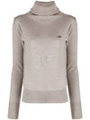 Bea ORB Embroidered Logo Turtleneck Grey - VIVIENNE WESTWOOD - BALAAN 2