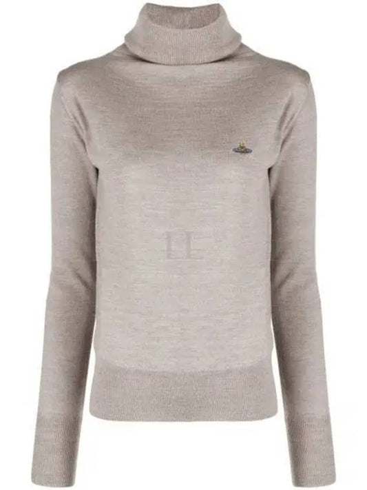 Bea ORB Logo Embroidered Turtleneck Grey - VIVIENNE WESTWOOD - BALAAN 2