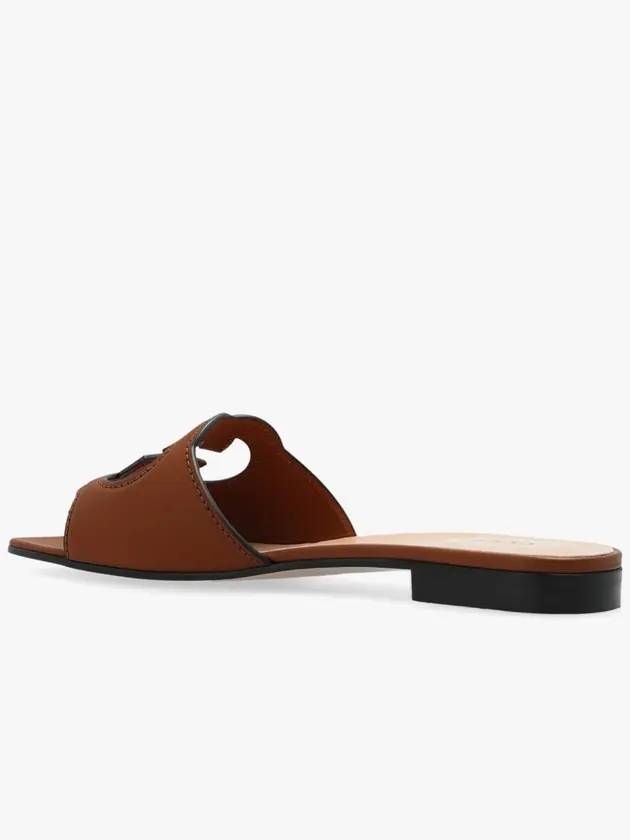 Women's Interlocking G Cut Out Slide Sandals Brown - GUCCI - BALAAN 5