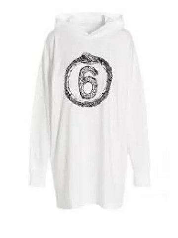 Oversized Cotton Hoodie Mini Dress White - MAISON MARGIELA - BALAAN 1