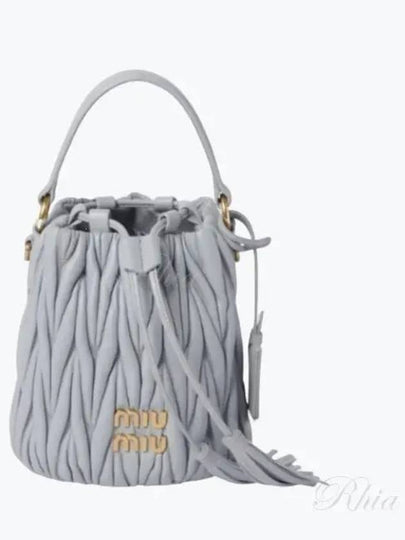 Matelasse Nappa Leather Bucket Bag Cornflower - MIU MIU - BALAAN 2