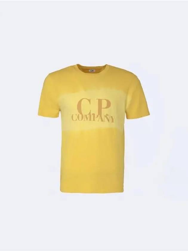 Vintage Washing Logo Cotton Short Sleeve T-Shirt Yellow - CP COMPANY - BALAAN 2