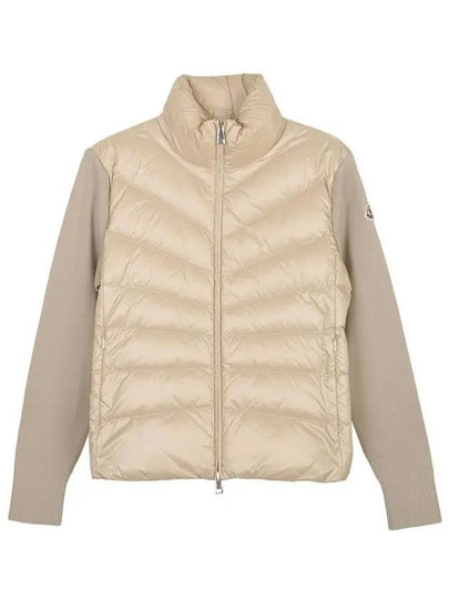 Women's Padded Wool Cardigan Beige - MONCLER - BALAAN 2